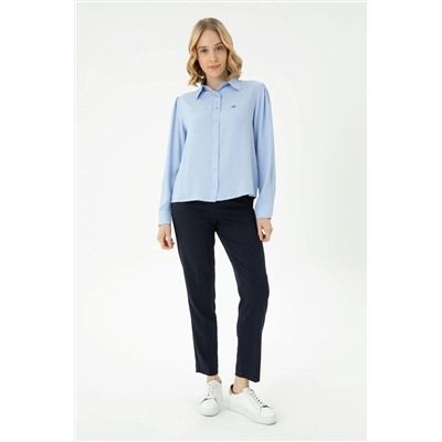 Kadın Mavi Uzun Kollu Gömlek