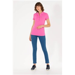 Kadın Pembe Basic Polo Yaka Tişört