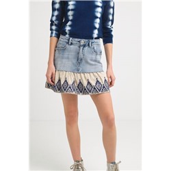 Minifalda vaquera patch de volantes