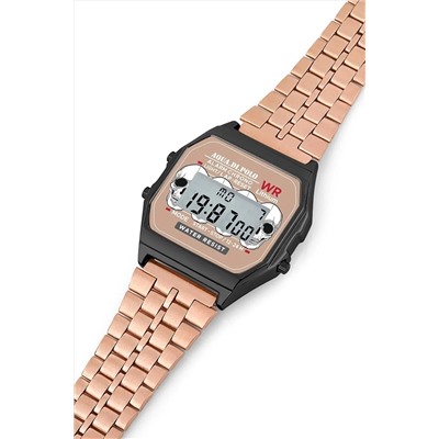 Aqua Di Polo 1987 Unisex Rose Gold Retro Kurukafa Desenli Dijital Kol Saati Apwa065700