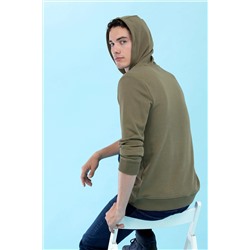 Haki Kapüşonlu Basic Sweatshirt (Unisex)