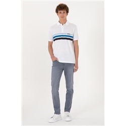 Erkek Regular Fit Polo Yaka Beyaz Tişört