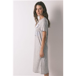 Camisola midi algodón print Hedwig gris