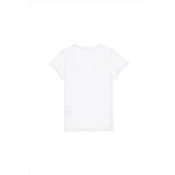 Çocuk Beyaz Bisiklet Yaka Tişört