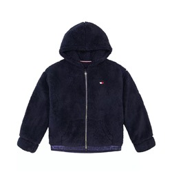 Tommy Hilfiger Big Girls Minky Zip Front Hoodie