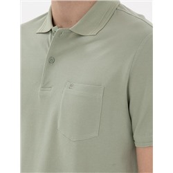 Çağla Yeşili Regular Fit %100 Pamuk Polo Yaka Basic Tişört