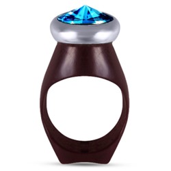 Кольцо Силиата (кристаллы SW бирюзовые; покрытие родий)