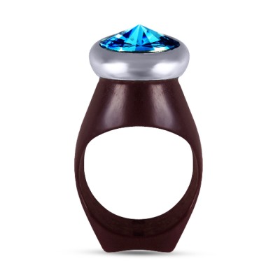 Кольцо Силиата (кристаллы SW бирюзовые; покрытие родий)