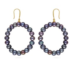 Серьги (жемчуг бензиновый 7мм; покрытие золото), Есть комплект