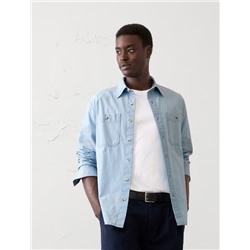 Standard-Fit Vintage Denim Shirt