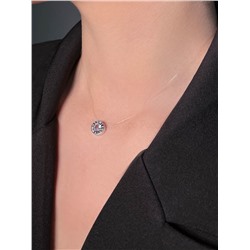 Колье из серебра с фианитами родированное (на леске) Л40221р