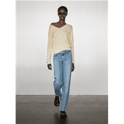 Jersey punto manga larga 100% lino