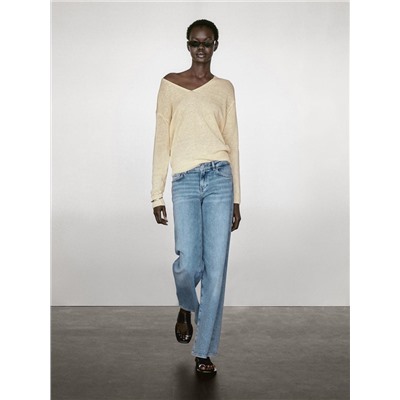 Jersey punto manga larga 100% lino