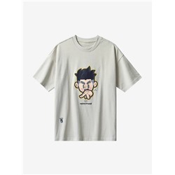 Футболка оверсайз с мультяшным принтом, модель унисекс, экспорт Nautic*a