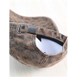 Бейсболка с леопардовым принтом из хлопкового твила