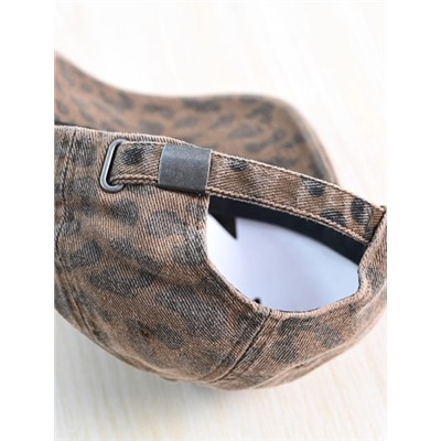 Бейсболка с леопардовым принтом из хлопкового твила