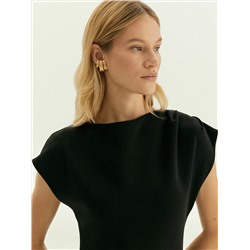 Трикотажное платье миди косого кроя из хлопка, PL1675/vixen