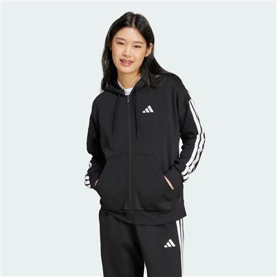 Essentials 3-Stripes Full-Zip Fleece Hoodie