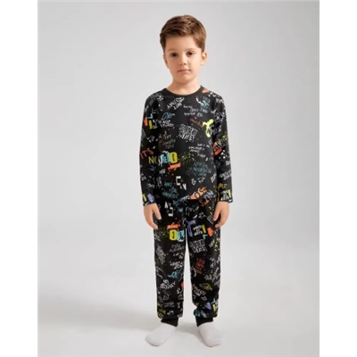 Пижама для мальчиков. Ткань: 95% хлопок + 5% стрейч