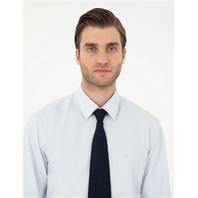 Açık Mavi Slim Fit Uzun Kollu Basic Gömlek