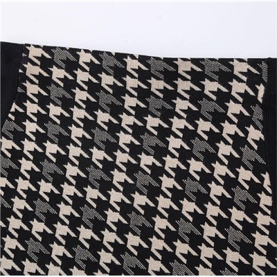 Юбка с контрастным жаккардовым узором «гусиная лапка»