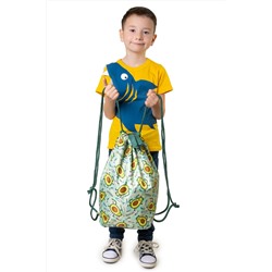 Мешок для обуви объемный Авокоты зеленый