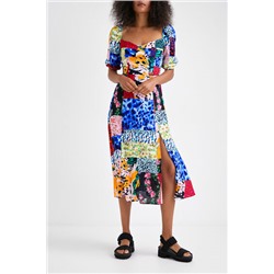 Vestido evasé animal print