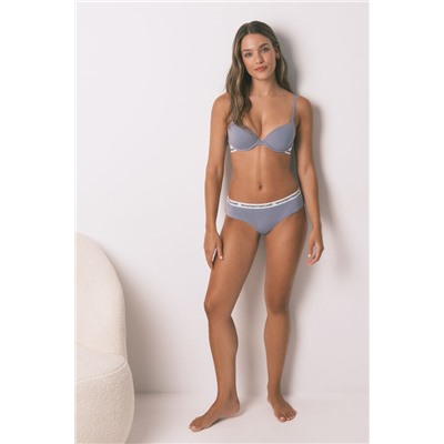 Pack bragas brasileñas anchas algodón logo