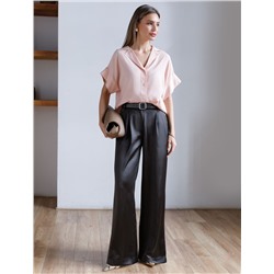 Брюки палаццо широкие из струящегося сатина