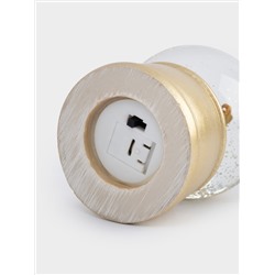 Снежный шар, 7 см, с подсветкой, стекло/полирезин, золотистый, Ель с подарками, New year