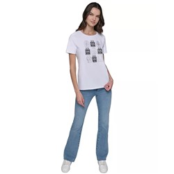 KARL LAGERFELD PARIS Petite Crewneck Graphic T-Shirt