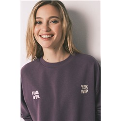 Sudadera felpa algodón morada