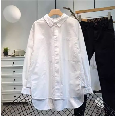 Свободная повседневная хлопковая  рубашка