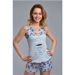 Пижама с шортами КОФЕ