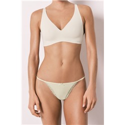 Tanga tira microfibra y encaje verde