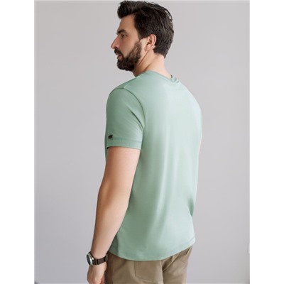 Футболка полуприлегающего кроя с принтом из премиального хлопка