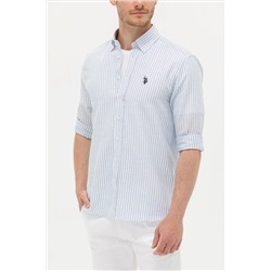 Erkek Mavi Uzun Kollu Gömlek