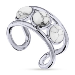 Кольцо Самоцветы (бирюза белая; покрытие родий), Есть комплект