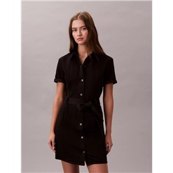 Denim Belted Mini Dress