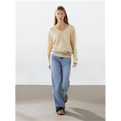 Jersey punto manga larga 100% lino