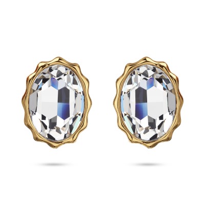 Пусеты Сияние (кристаллы SW белые; покрытие золото), Есть комплект