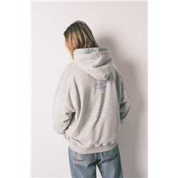 Sudadera capucha felpa algodón gris