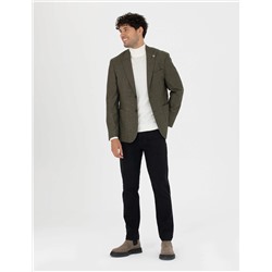 %100 Yün Haki Slim Fit Ceket