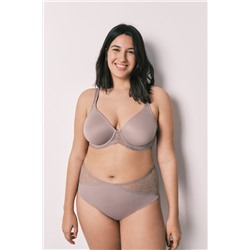 Sujetador reductor microfibra y encaje beige REAL