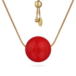 Кулон Геометрия (эмаль алая 25мм; покрытие золото), Есть комплект