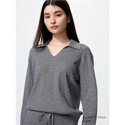 Washable Knit Polo Jumper