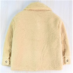 Пальто с лацканами из фактурной искусственной овечьей шерсти