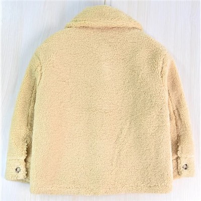 Пальто с лацканами из фактурной искусственной овечьей шерсти