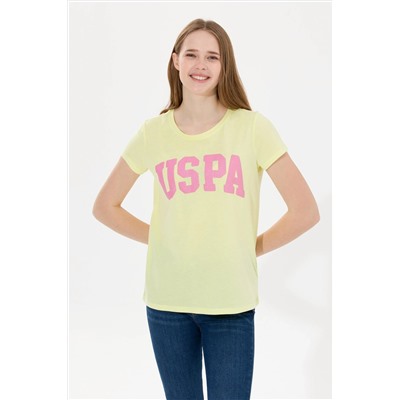 Kadın Açık Sarı Bisiklet Yaka Tişört