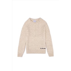 Kız Çocuk Krem Melanj Kazak